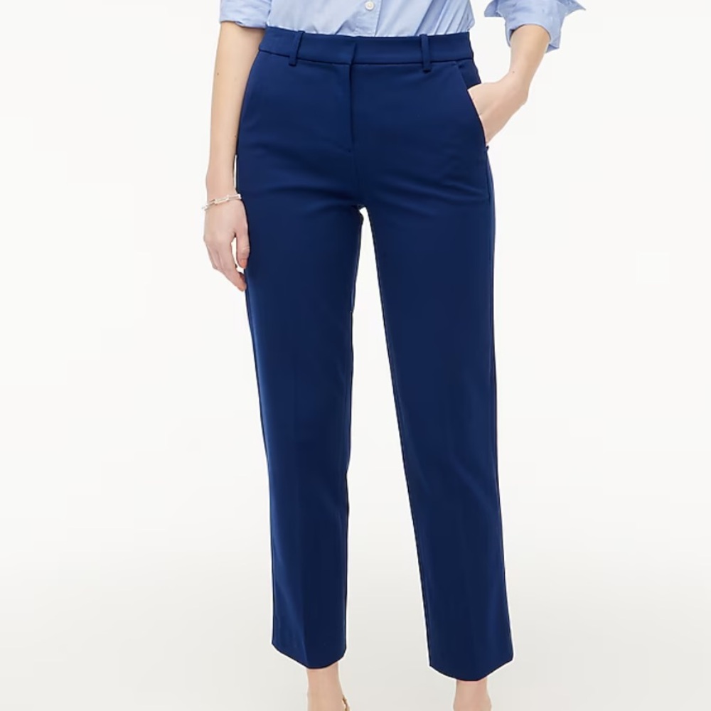 J.Crew Kallie Straight Leg Pants Navy Blue Workwear Office Suiting 6T 6 Tall